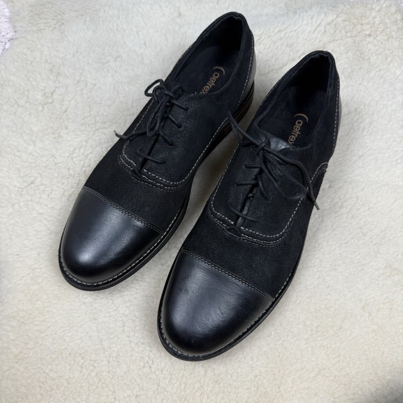 Aetrex Other - Aetrex Jaden‎ Cap Toe Lace Up Oxford Men's Black Comfort Dress Shoes Size 12